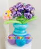 Picture of 5 Flower Balloon Bouquet with Caterpillar - Balloon Centerpiece