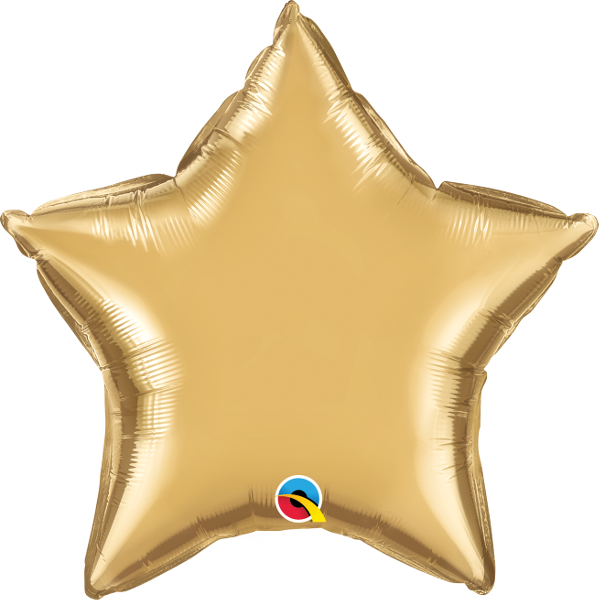 Picture of 20" Chrome Gold Star  (helium-filled)