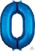 Picture of 26''Blue  Number 0 - Foil Balloon (helium-filled)