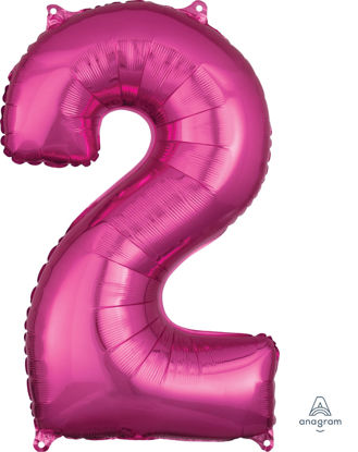 Picture of 26''Hot Pink Number 2 - Foil Balloon (helium-filled)