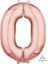 Picture of 26'' Rose Gold Number 0 - Foil Balloon (helium-filled)
