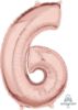Picture of 26'' Rose Gold Number 6 - Foil Balloon (helium-filled)