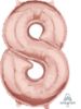 Picture of 26'' Rose Gold Number 8 - Foil Balloon (helium-filled)