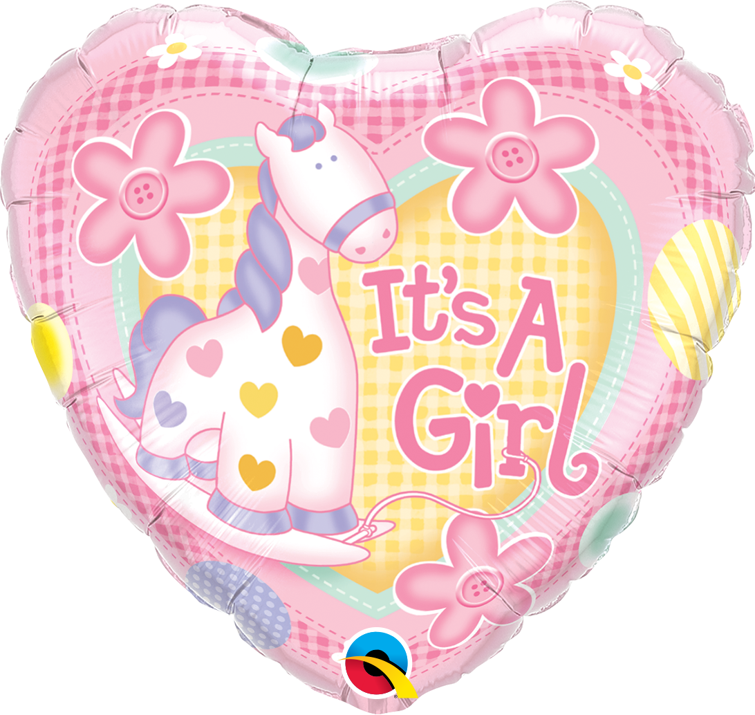 Picture of 18" It's A Girl Soft Pony Foil Balloon  (helium-filled)