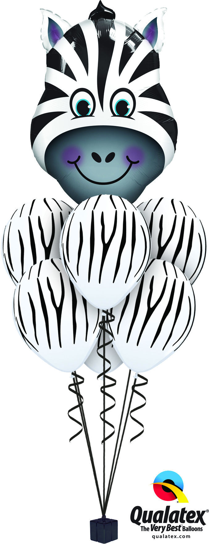 Picture of Zany Zebra Balloon Bouquet (helium-filled)