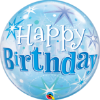 Picture of 22″ Birthday Blue Starburst Sparkle Single Bubble  (helium-filled)
