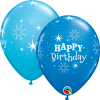 Picture of 11'' Birthday Sparkle Blue Balloon Bouquet  with Clear Topper