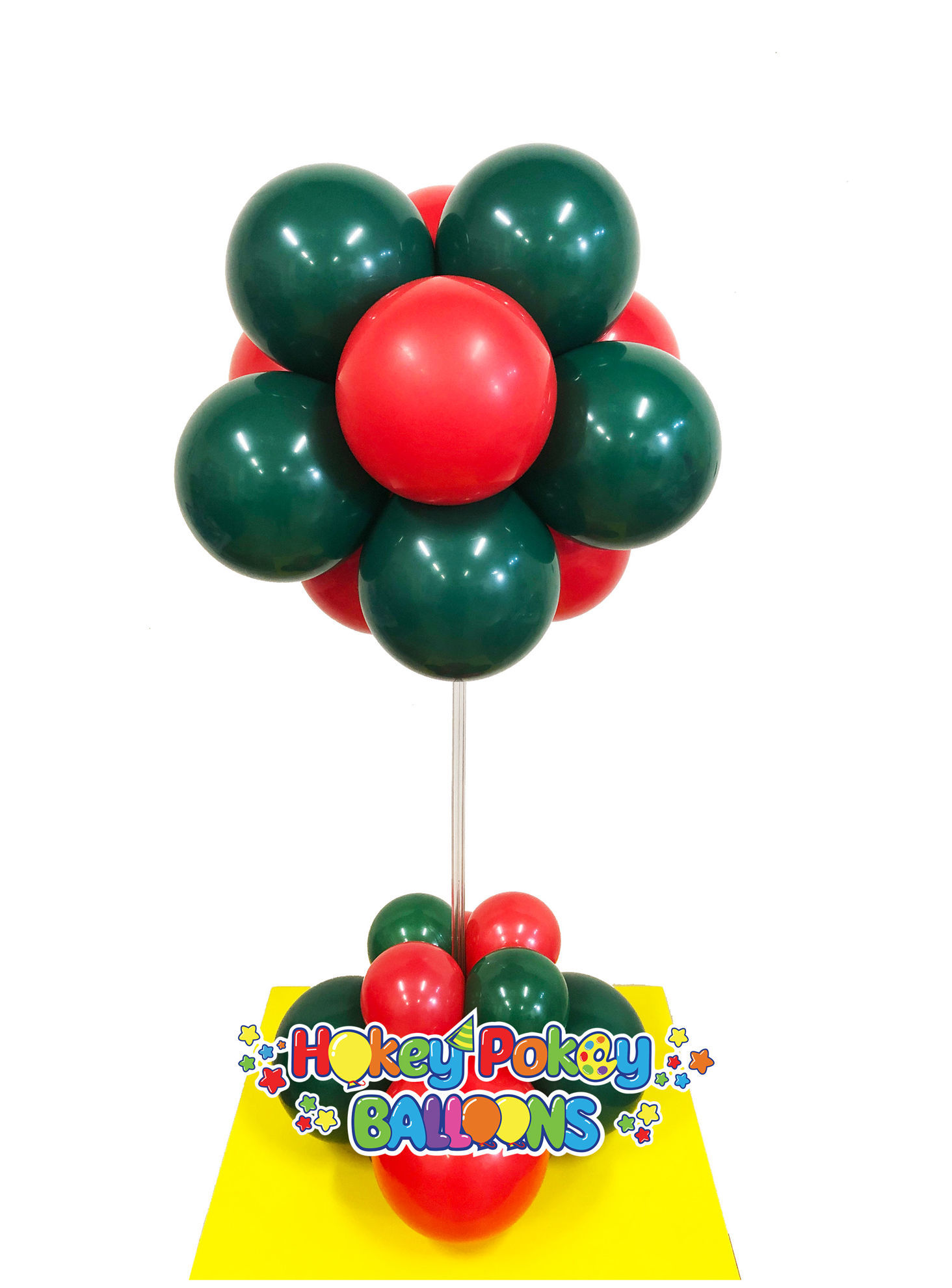 Picture of 12 Balloon Topiary Flower (two colors) - Balloon Centerpiece (air inflated)