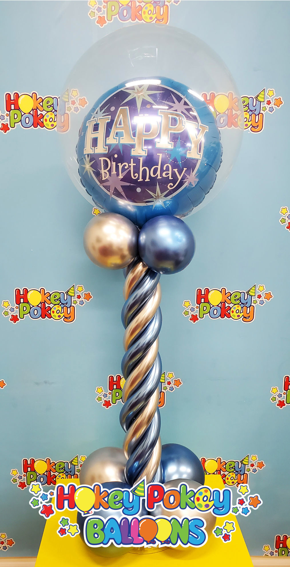 Picture of Happy Birthday Topiary -  Balloon Centerpiece  (air inflated)