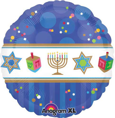 Picture of 18" Hanukkah Celebrations Foil Balloon (helium-filled)