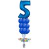 Picture of 11 Inch Helium Balloon Bouquet of 9  with foil Number on top