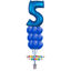 Picture of 11 Inch Helium Balloon Bouquet of 9  with foil Number on top