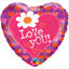 Picture of 18" Love You! Daisy Heart Foil Balloon  (helium-filled)