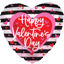 Picture of 18" Happy Valentine's Day with Stripy Heart Foil Balloon  (helium-filled)