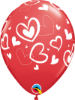 Picture of Mix & Match Red Hearts  Valentine's Balloon Bouquet of 5