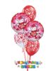 Picture of Double Hearts Valentine's Balloon Bouquet of 5