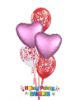 Picture of Double Hearts Valentine's Balloon Bouquet of 5
