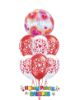 Picture of Double Hearts with Topper Balloon Bouquet of 7