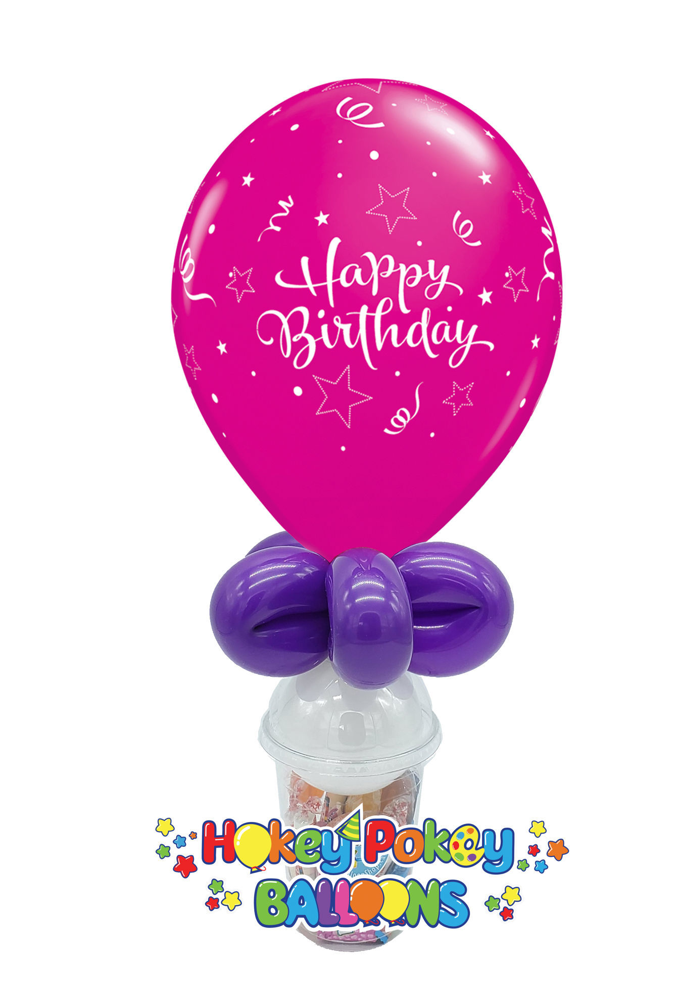 Picture of 11'' Birthday Shining Star Pink - Balloon Candy Cup