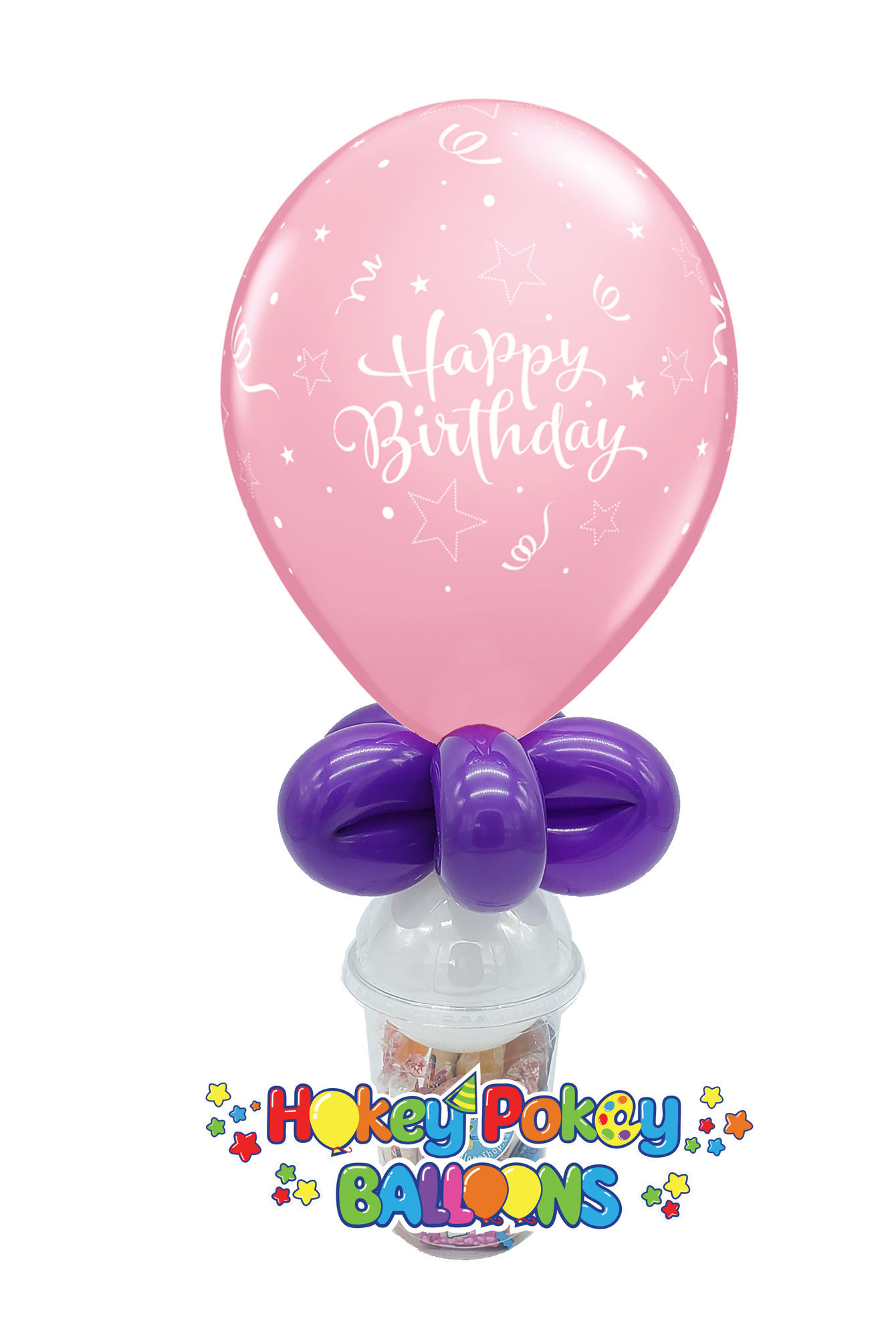 Picture of 11'' Birthday Shining Star Pink - Balloon Candy Cup