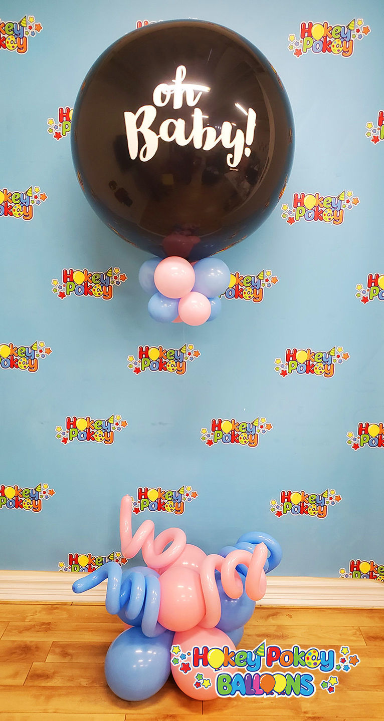 Picture of Oh Baby! Gender Reveal  Giant Black Balloon (helium-filled)