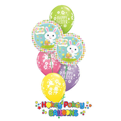 Picture of Adorable  Easter Bunny Balloon Bouquet of 6