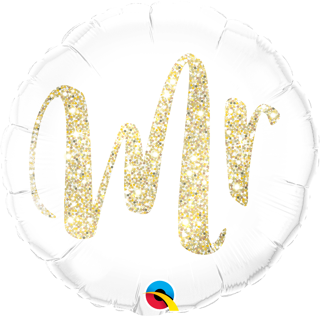 Picture of 18" Mr. Glitter Gold Foil Balloon  (helium-filled)