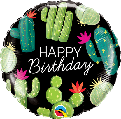 Picture of 18" Happy Birthday Cactuses Foil Balloon (helium-filled)