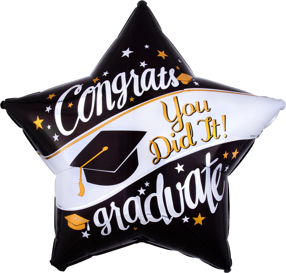 Picture of 28″ On Your Way Grad Jumbo  Foil Star Balloon (helium-filled)