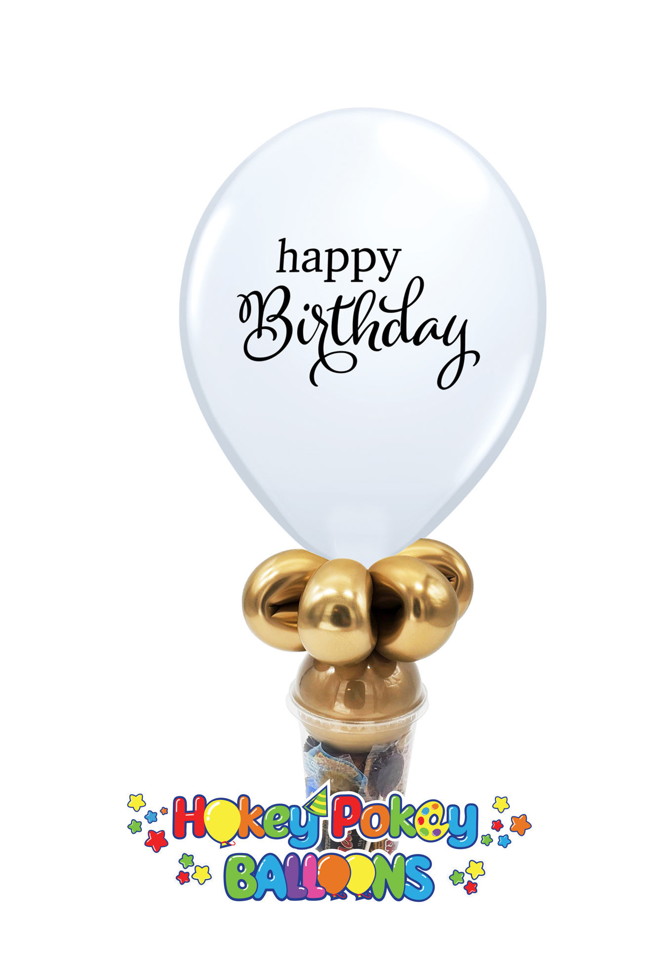 Picture of 11"  Simply Happy Birthday Balloon Candy Cup