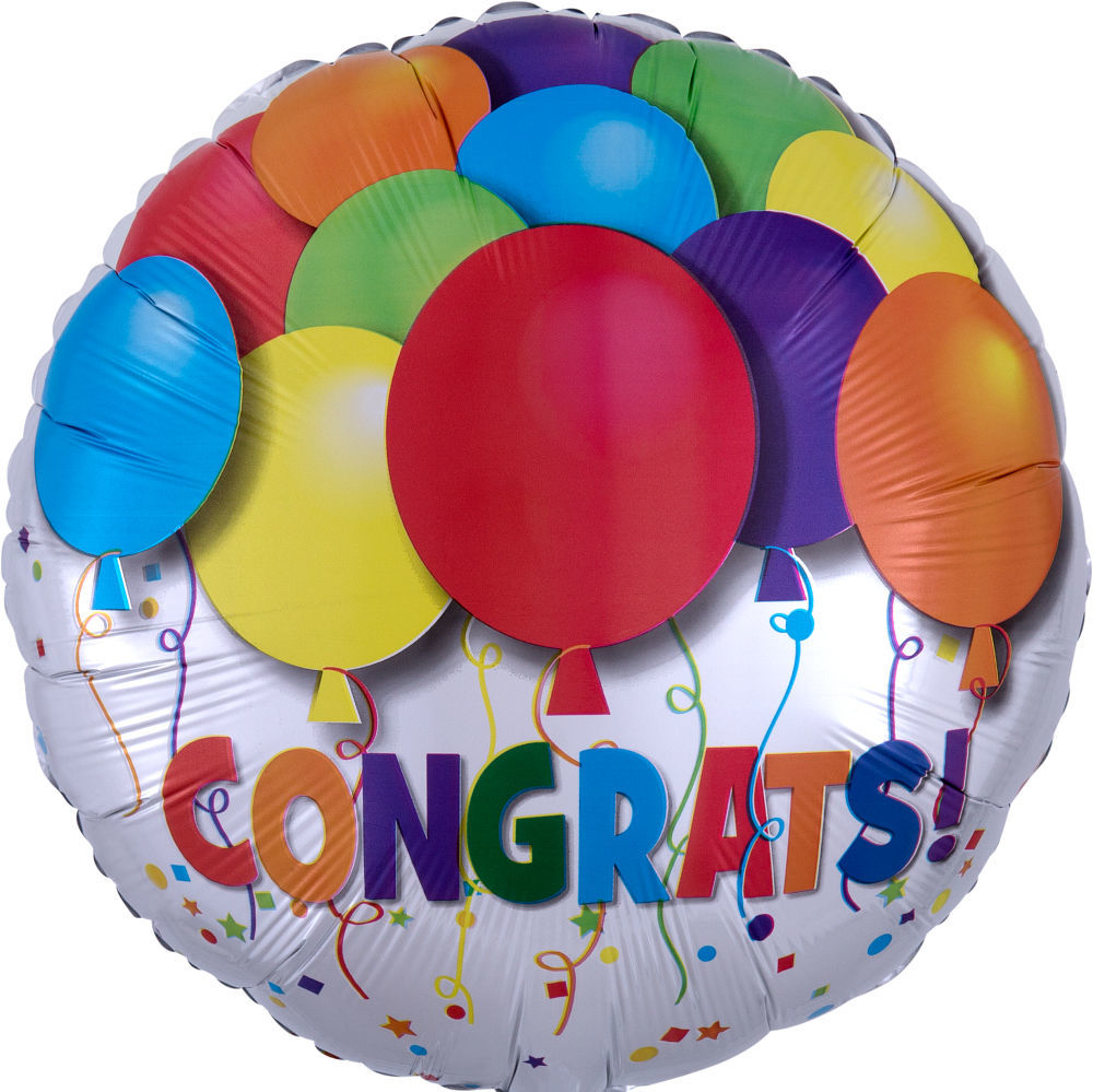 Picture of 18" Bold Congratulations Foil Balloon  (helium-filled)