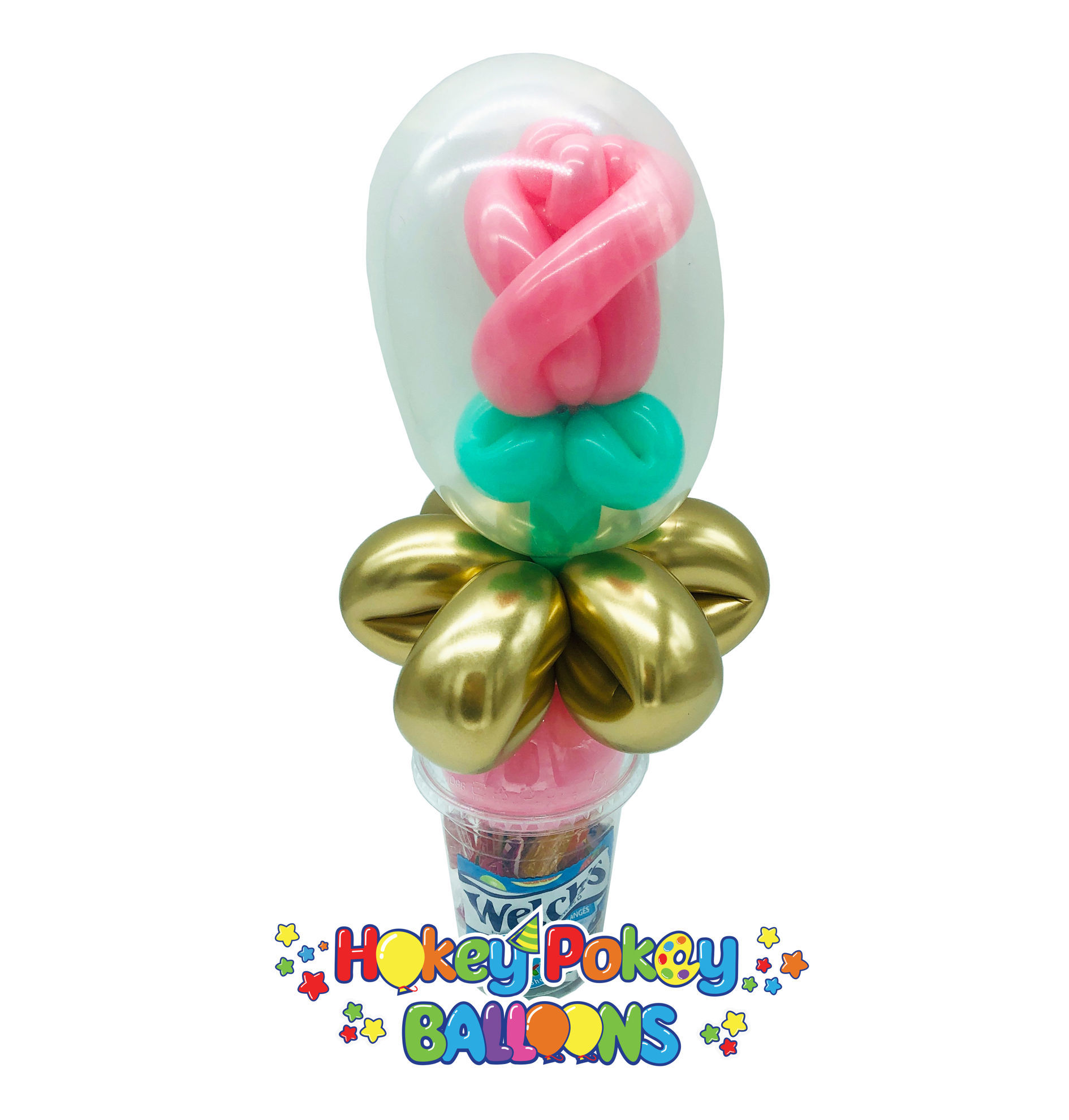 Picture of Enchanted Stuffed Rose Balloon Candy Cup