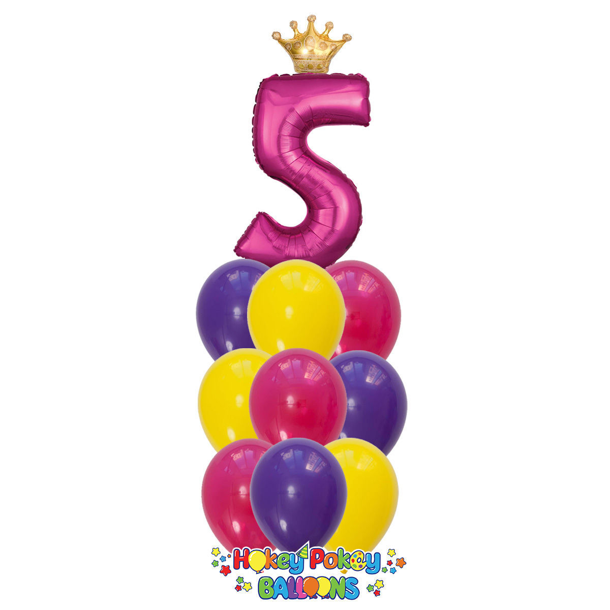 Picture of Balloon Bouquet with foil Number and Crown
