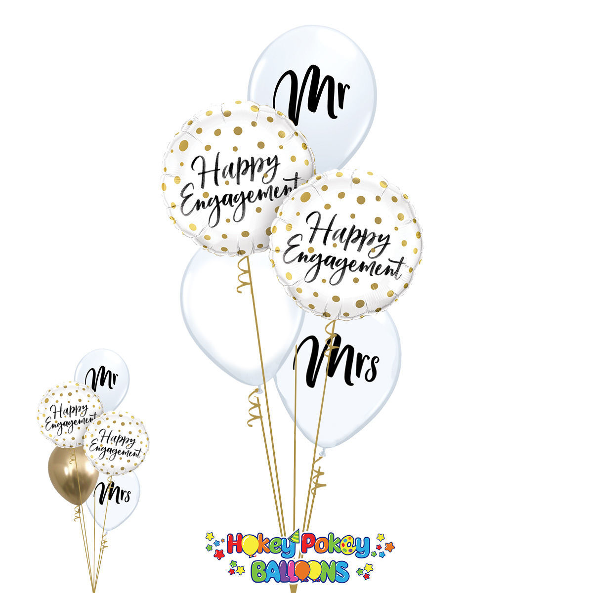 Picture of Happy Couple - Engagement Balloon Bouquet of 5