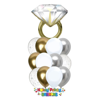 Picture of Luxury Diamond Ring - Balloon Bouquet of 13