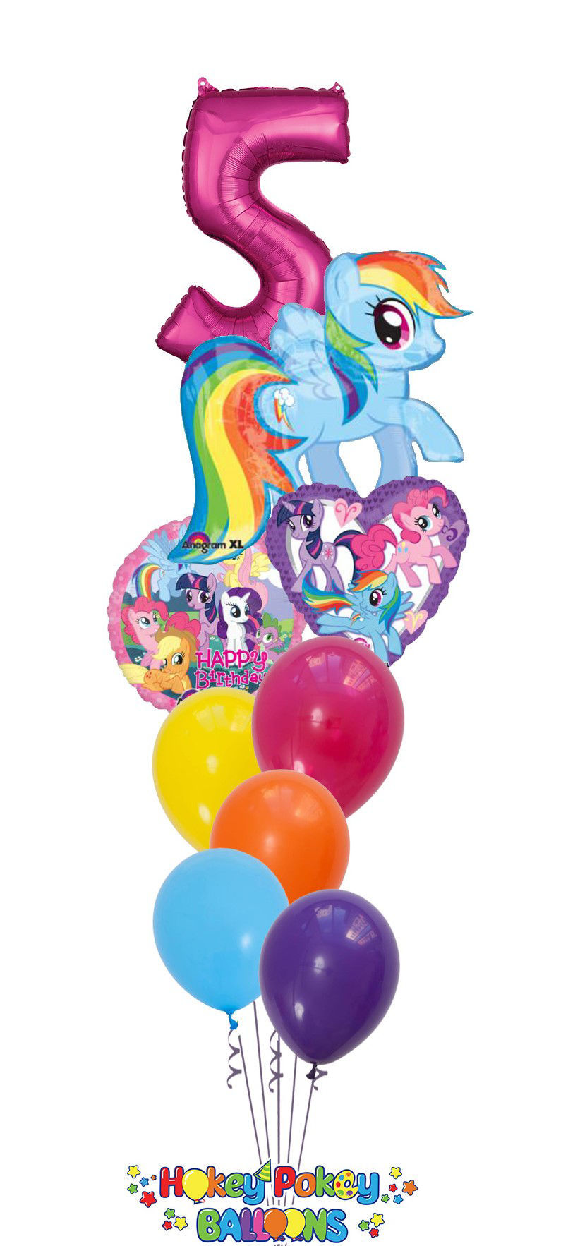 Picture of My Little Pony Rainbow Dash with Number - Balloon Bouquet  (9pc)