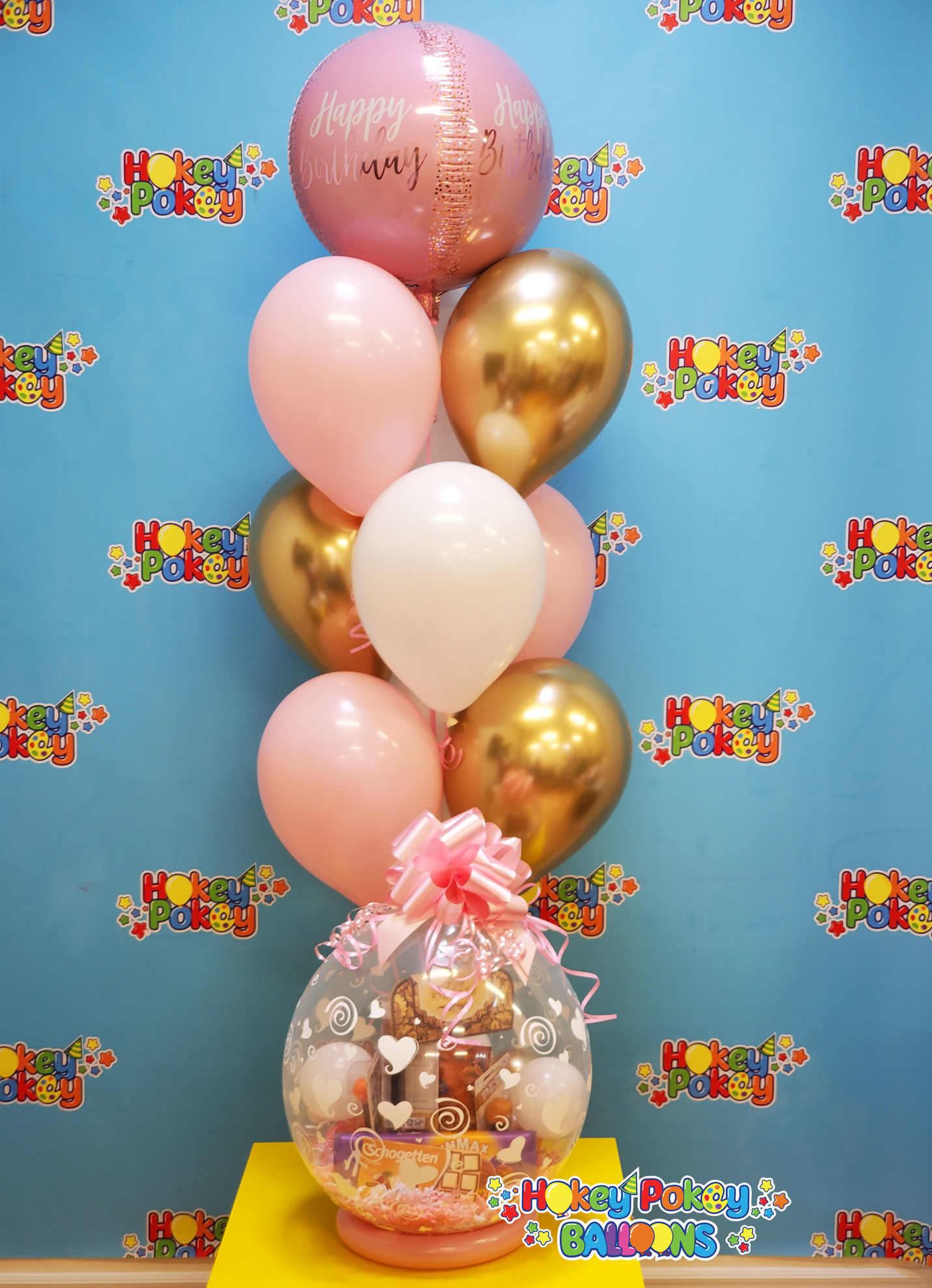 Picture of Luxury Pink - Birthday Balloon Bouquet of 10