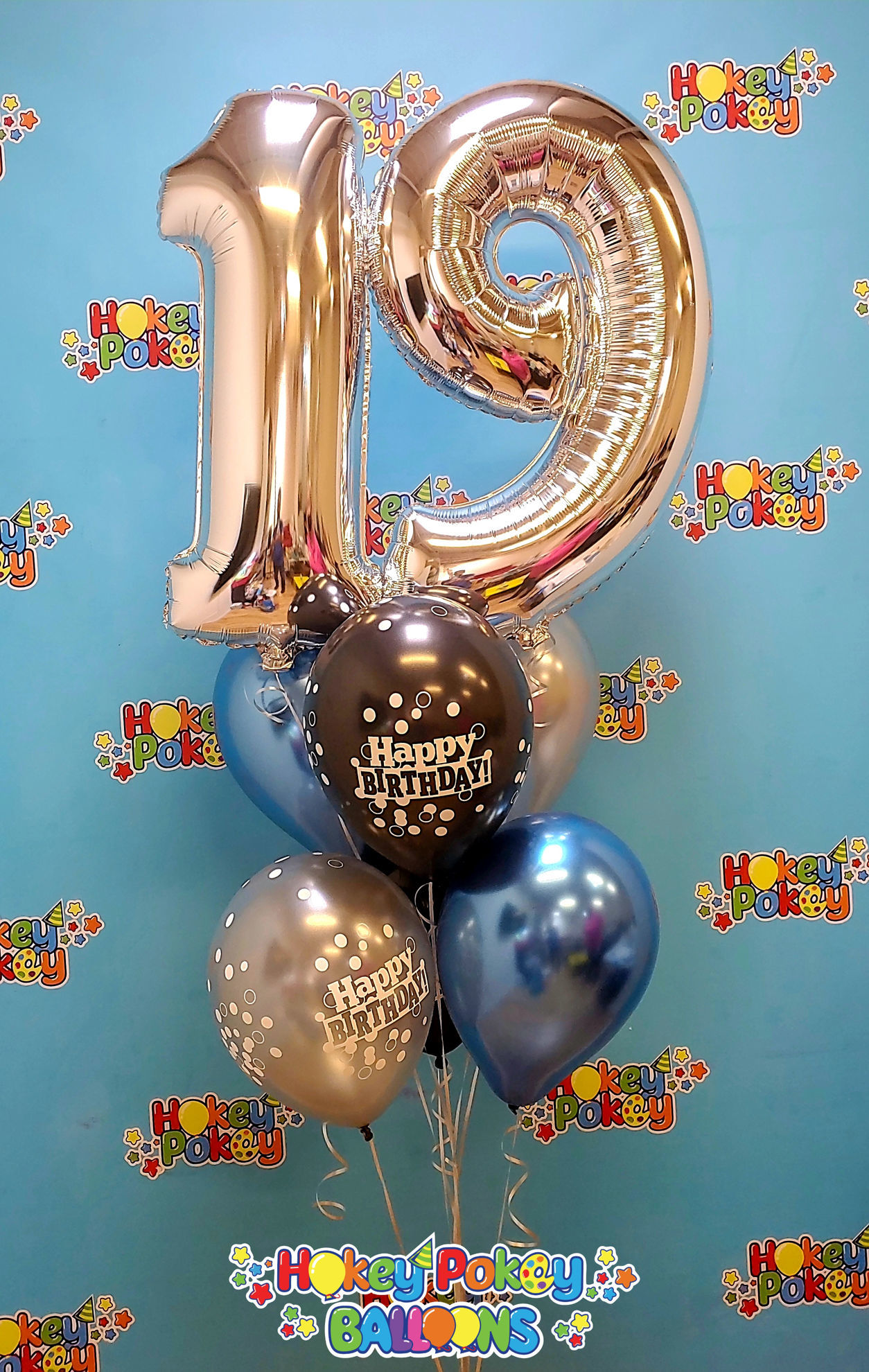 Picture of 11'' Birthday Confetti Balloon Bouquet  with 2 foil Numbers