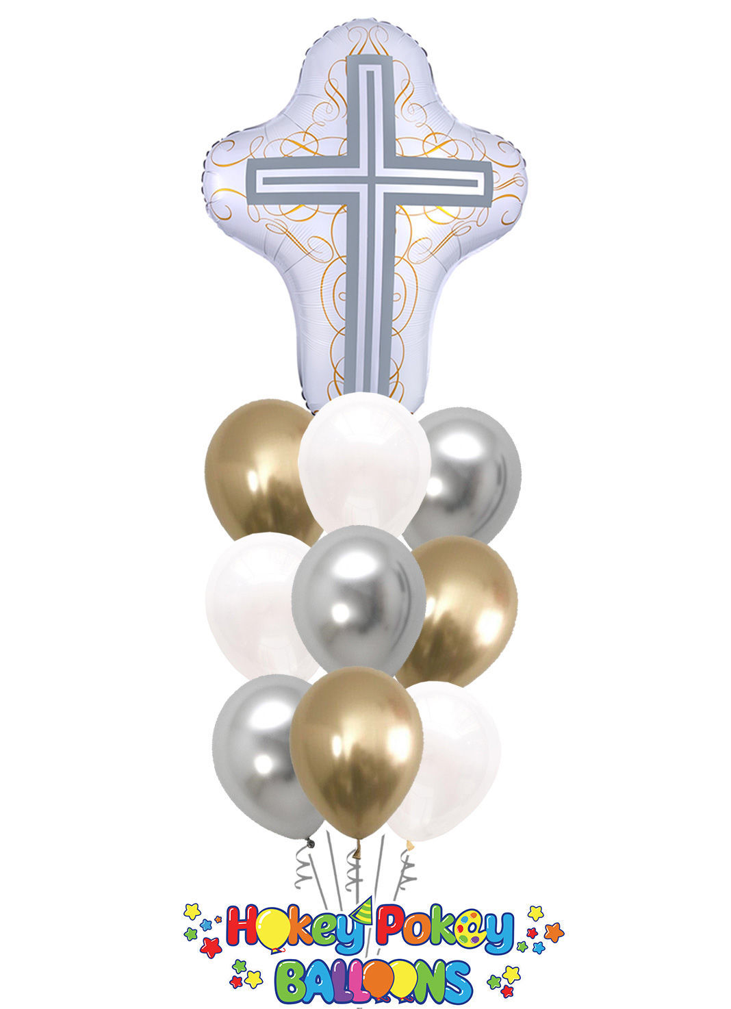 Picture of Elegant Cross Balloon Bouquet of 10