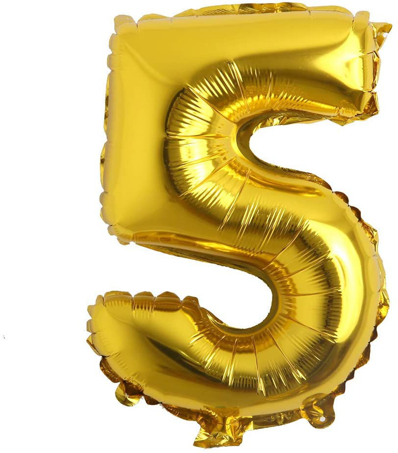 Picture of 16" Gold Foil Number - 5 (air-filled)