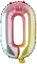 Picture of 16" Foil Balloon -  Rainbow Number 0 (air-filled)