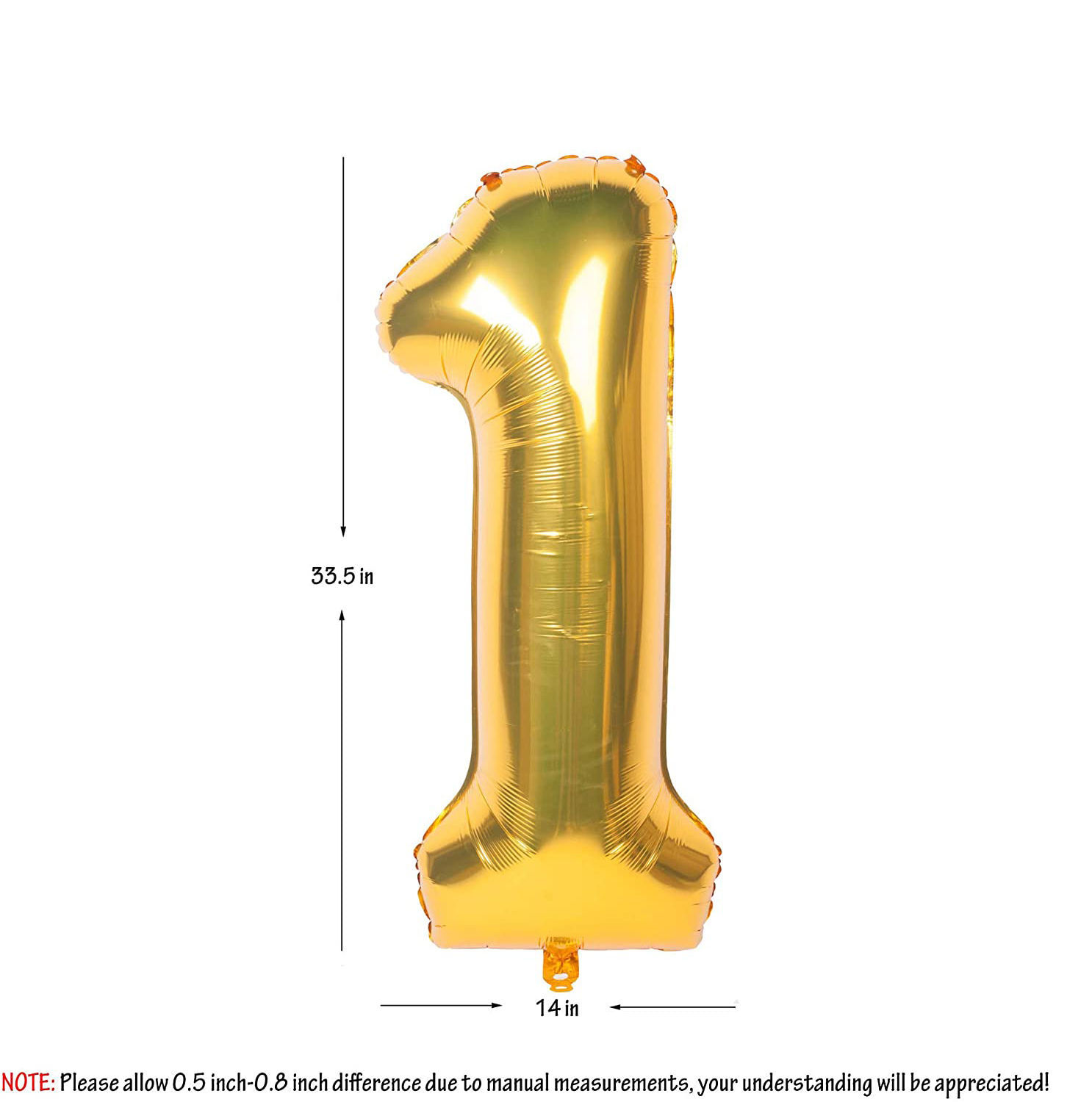 Picture of 34'' Foil Balloon Number 1 - Gold (helium-filled)