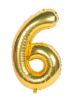 Picture of 34'' Foil Balloon Number 6 - Gold (helium-filled)