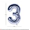 Picture of 34'' Foil Balloon Number 3 - Silver (helium-filled)