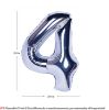 Picture of 34'' Foil Balloon Number 4 - Silver (helium-filled)