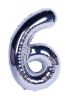 Picture of 34'' Foil Balloon Number 6 - Silver (helium-filled)
