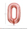 Picture of 34'' Foil Balloon Number 0 - Rose Gold (helium-filled)