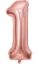 Picture of 34'' Foil Balloon Number 1 - Rose Gold (helium-filled)