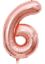 Picture of 34'' Foil Balloon Number 6 - Rose Gold (helium-filled)