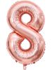 Picture of 34'' Foil Balloon Number 8 - Rose Gold (helium-filled)